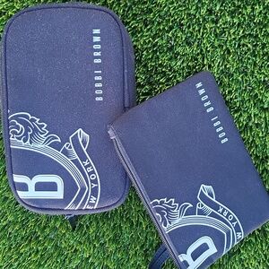 Bobbi Brown Black Logo Canvas Cosmetic Toiletry Bag And Pouch